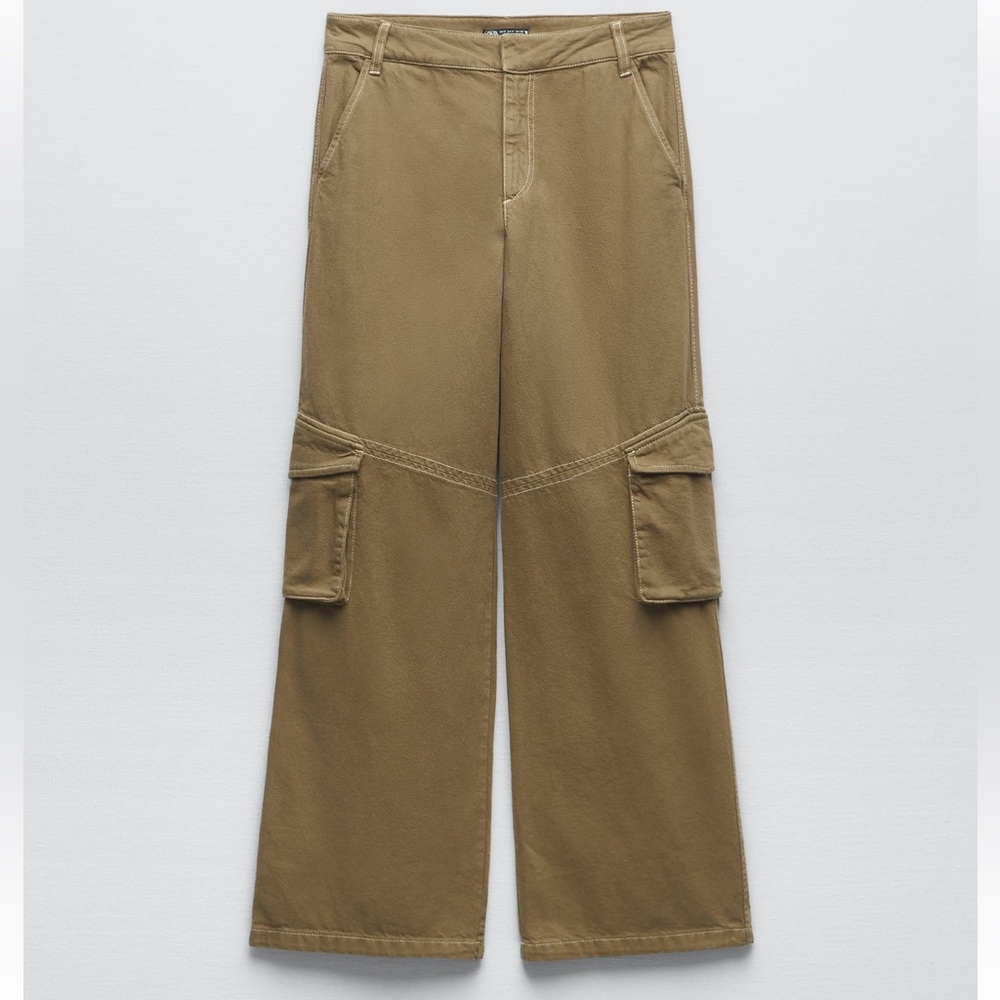 ZARA FULL LENGTH CARGO PANTS - Picture 7 of 14